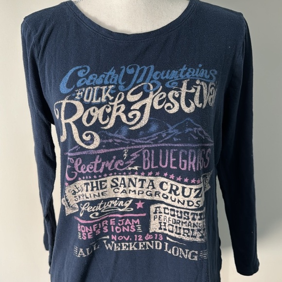 Women’s Lucky Brand Navy Concert Top- Size medium - Picture 3 of 4